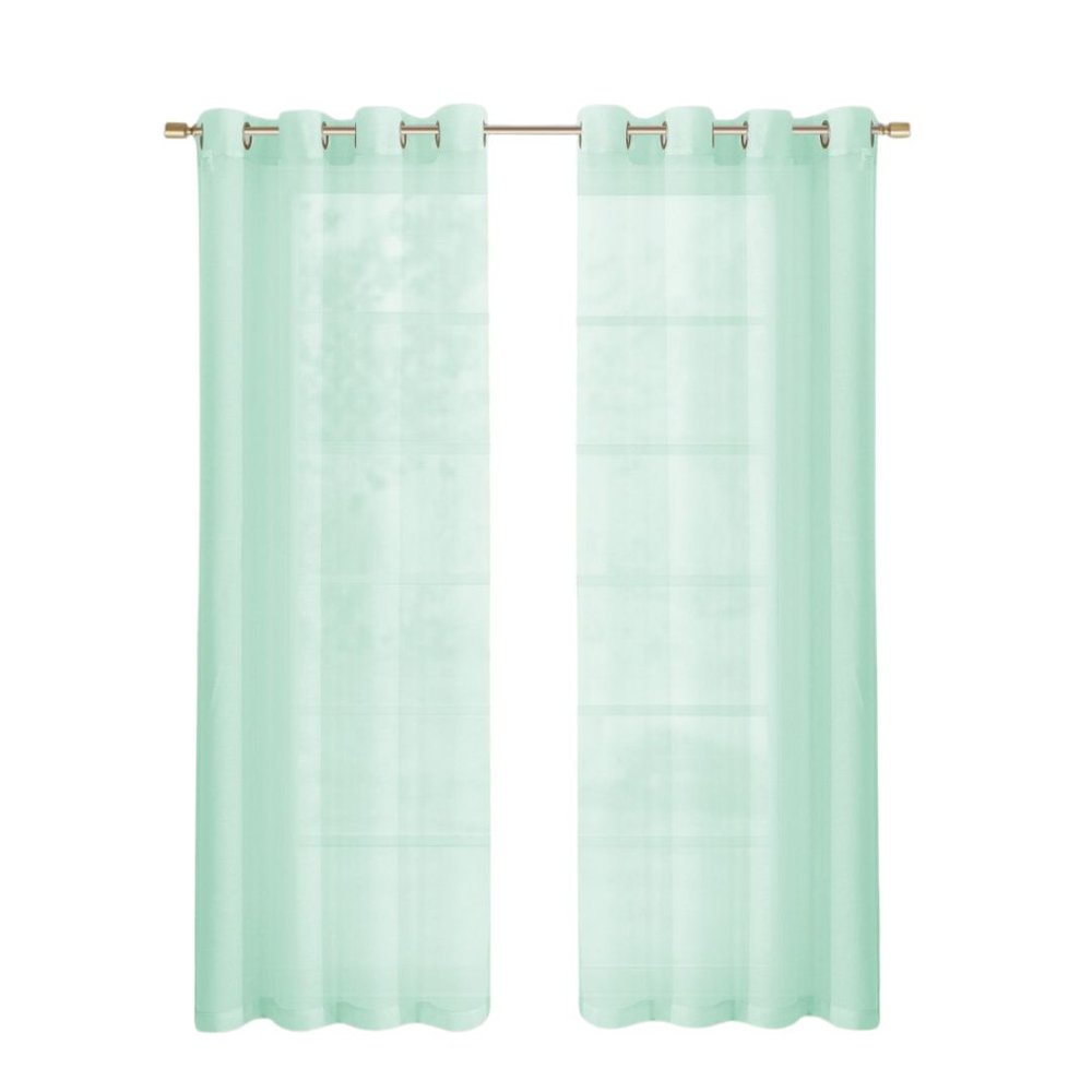 Set of Two 84"  Aqua Solid Modern Window Panels HomeRoots