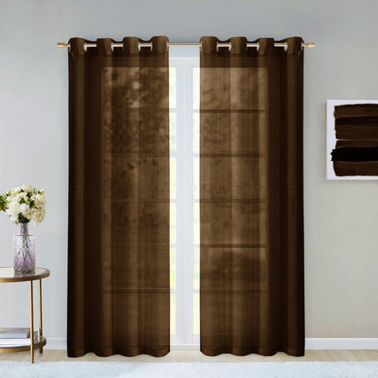 Set of Two 84"  Chocolate Solid Modern Window Panels HomeRoots
