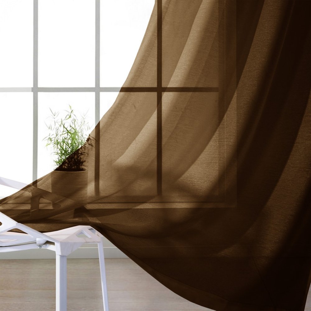 Set of Two 84"  Chocolate Solid Modern Window Panels HomeRoots