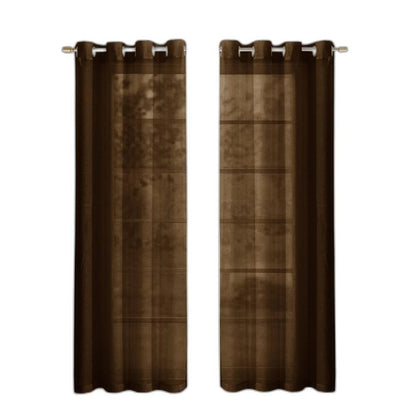 Set of Two 84"  Chocolate Solid Modern Window Panels HomeRoots