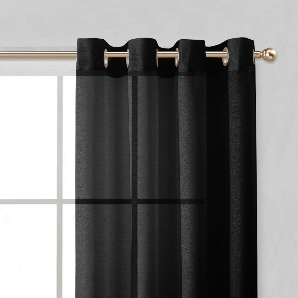 Set of Two 84"  Black Solid Modern Window Panels HomeRoots