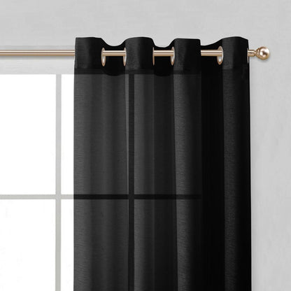 Set of Two 84"  Black Solid Modern Window Panels HomeRoots