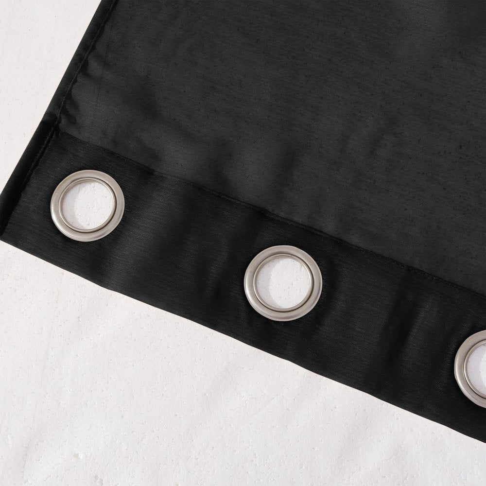 Set of Two 84"  Black Solid Modern Window Panels HomeRoots