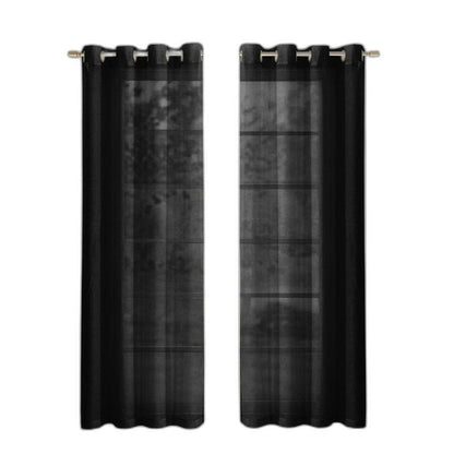 Set of Two 84"  Black Solid Modern Window Panels HomeRoots