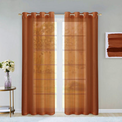 Set of Two 84"  Rust Solid Modern Window Panels HomeRoots