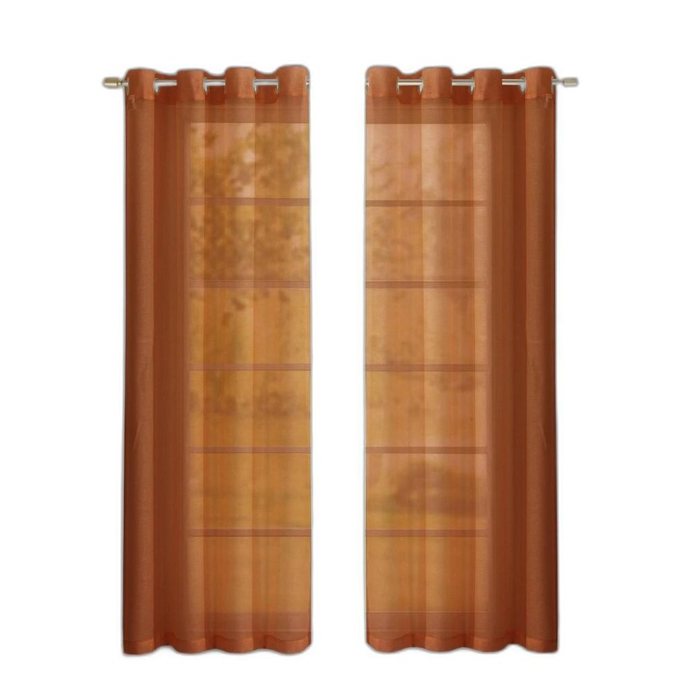Set of Two 84"  Rust Solid Modern Window Panels HomeRoots