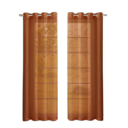 Set of Two 84"  Rust Solid Modern Window Panels HomeRoots