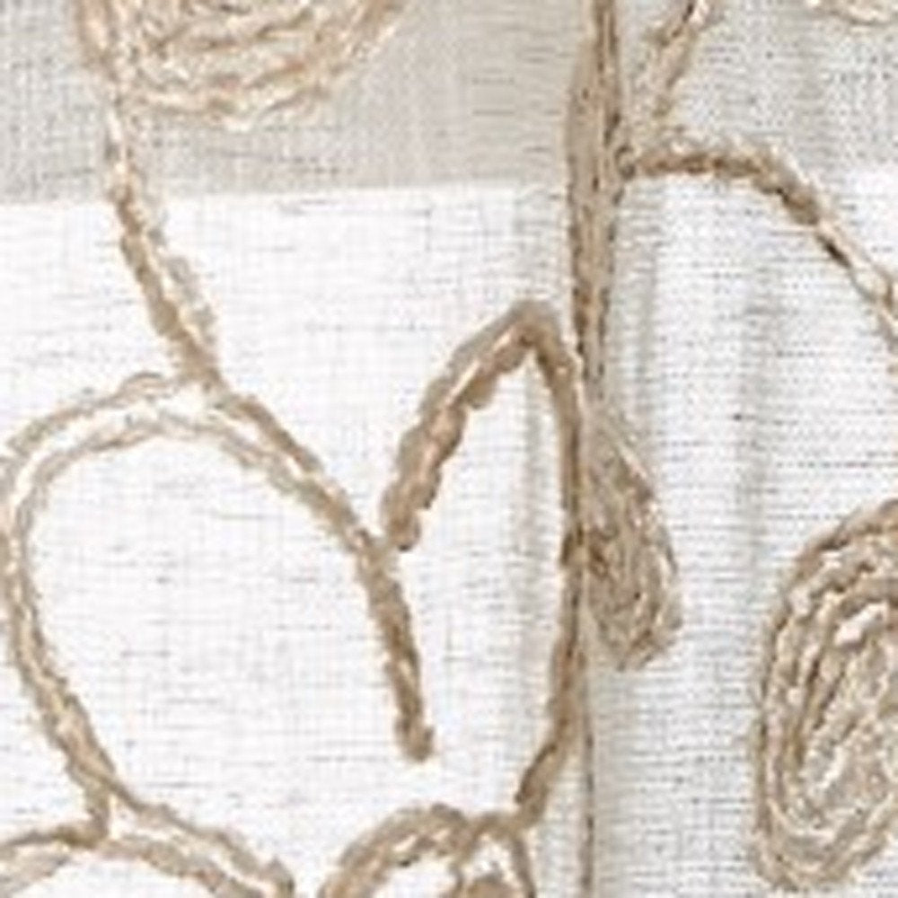 Set of Two 84"  Tan Floral Embroidered Window Panels — view 7