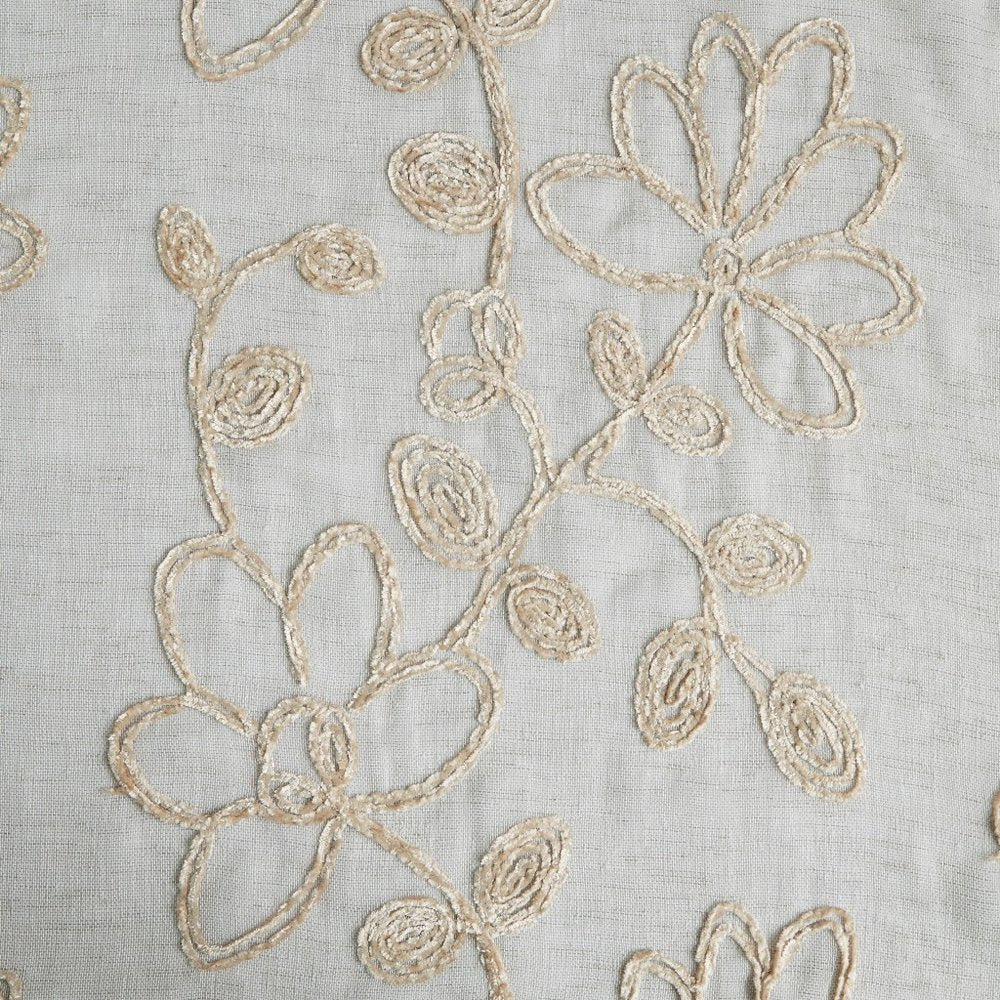 Set of Two 84"  Tan Floral Embroidered Window Panels HomeRoots