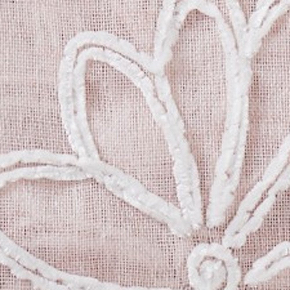 Set of Two 84"  Blush Floral Embroidered Window Panels HomeRoots