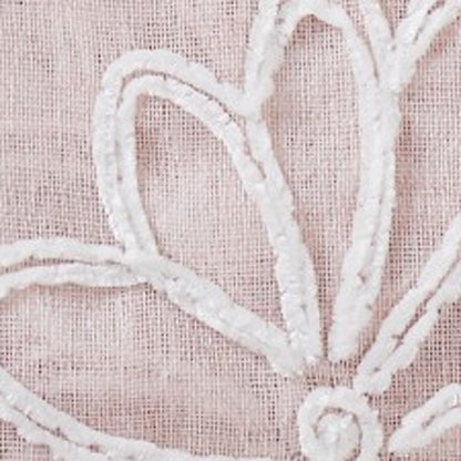 Set of Two 84"  Blush Floral Embroidered Window Panels HomeRoots