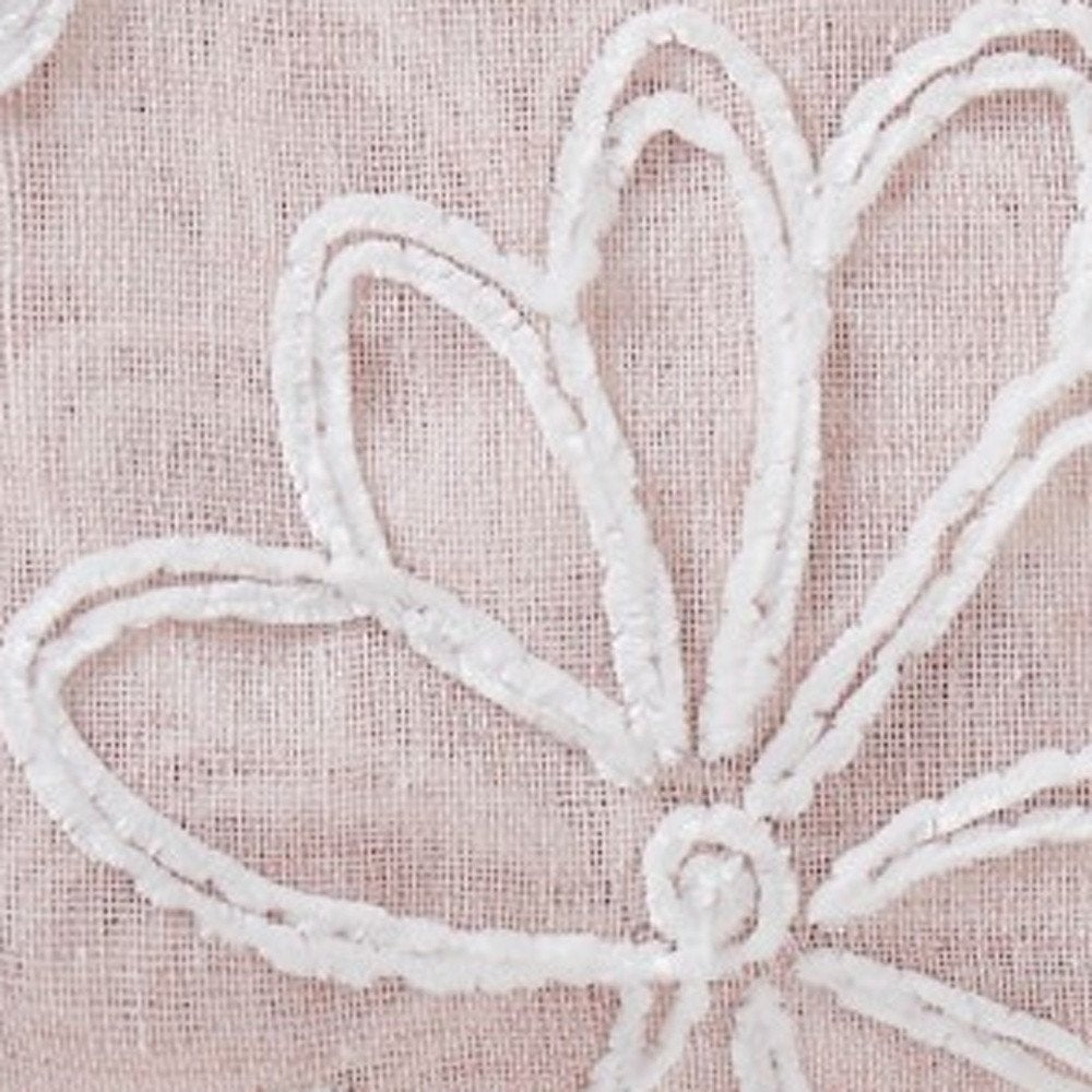 Set of Two 84"  Blush Floral Embroidered Window Panels HomeRoots