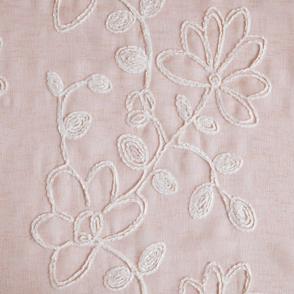 Set of Two 84"  Blush Floral Embroidered Window Panels HomeRoots