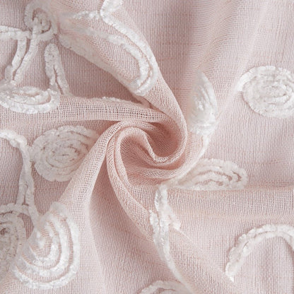 Set of Two 84"  Blush Floral Embroidered Window Panels HomeRoots