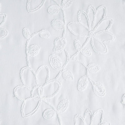 Set of Two 84"  White Floral Embroidered Window Panels HomeRoots