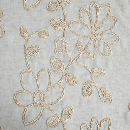 Set of Two 96"  Tan Floral Embroidered Window Panels HomeRoots