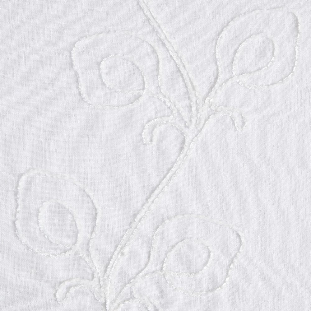 Set of Two 84"  White Boho Embroidered Window Panels HomeRoots