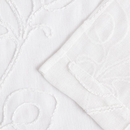Set of Two 84"  White Boho Embroidered Window Panels HomeRoots