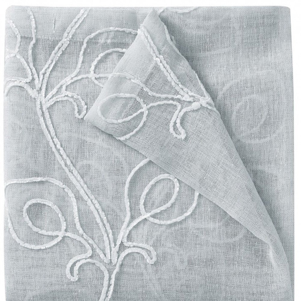 Set of Two 84"  Silver Boho Embroidered Window Panels HomeRoots