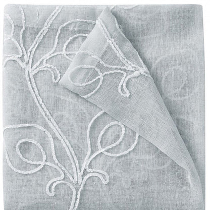 Set of Two 84"  Silver Boho Embroidered Window Panels HomeRoots