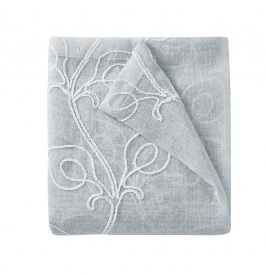 Set of Two 84"  Silver Boho Embroidered Window Panels HomeRoots