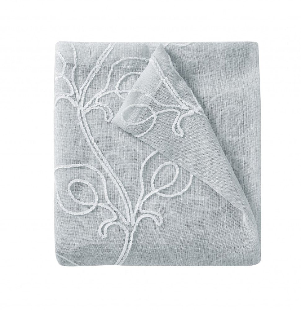 Set of Two 84"  Silver Boho Embroidered Window Panels HomeRoots