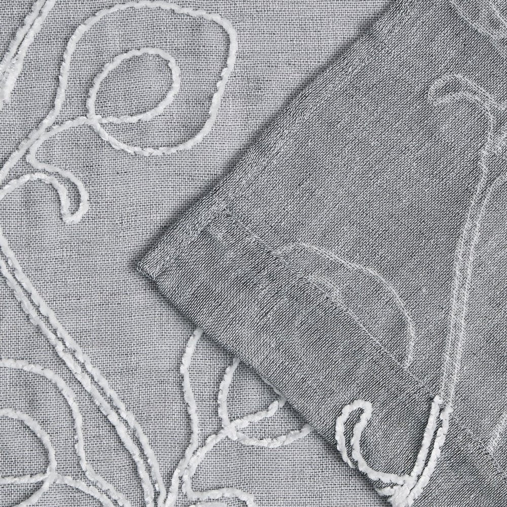 Set of Two 84"  Silver Boho Embroidered Window Panels HomeRoots