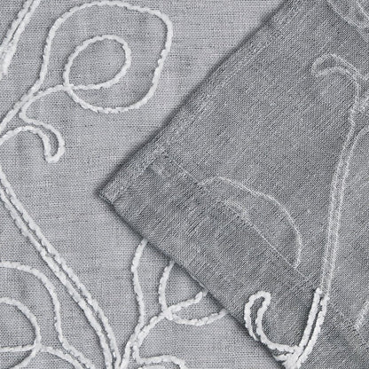 Set of Two 84"  Silver Boho Embroidered Window Panels HomeRoots