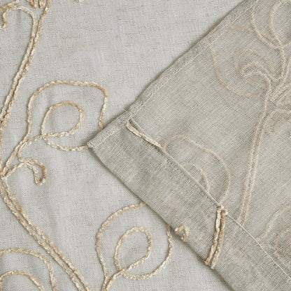Set of Two 84" Beige Boho Embroidered Window Panels HomeRoots