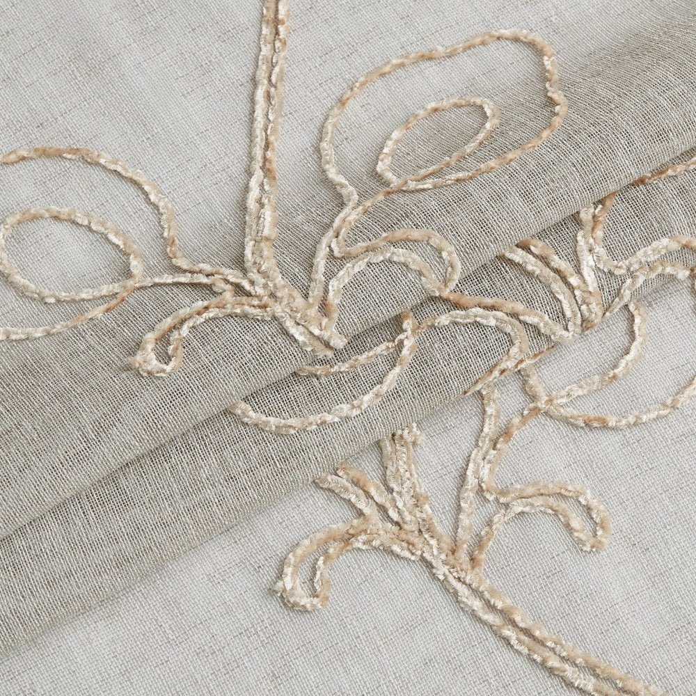 Set of Two 84" Beige Boho Embroidered Window Panels — view 5