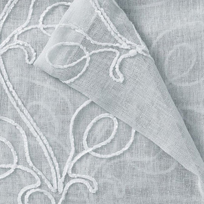 Set of Two 96"  Silver Boho Embroidered Window Panels HomeRoots