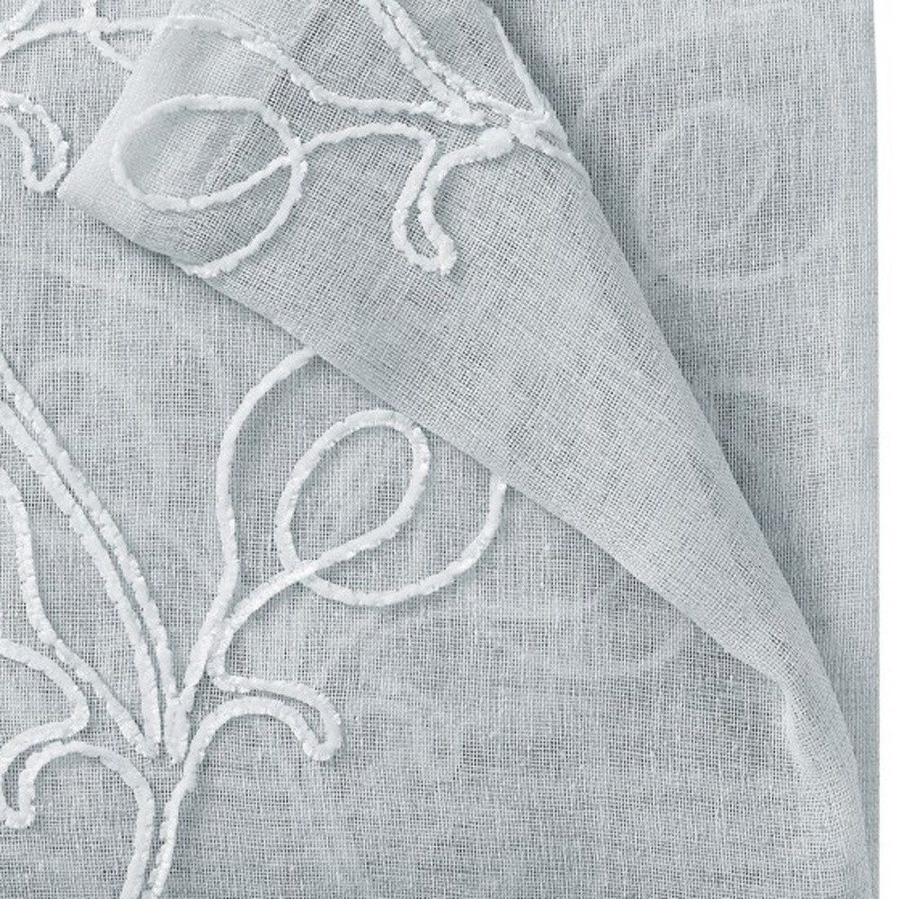 Set of Two 96"  Silver Boho Embroidered Window Panels HomeRoots