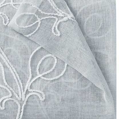 Set of Two 96"  Silver Boho Embroidered Window Panels HomeRoots