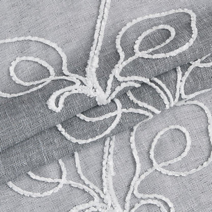 Set of Two 96"  Silver Boho Embroidered Window Panels HomeRoots