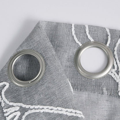 Set of Two 96"  Silver Boho Embroidered Window Panels HomeRoots