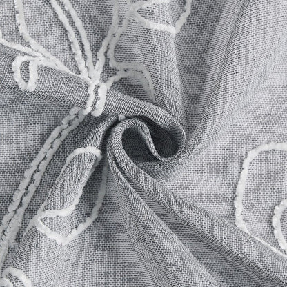 Set of Two 96"  Silver Boho Embroidered Window Panels HomeRoots