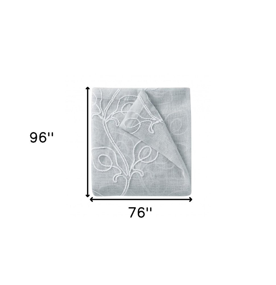 Set of Two 96"  Silver Boho Embroidered Window Panels HomeRoots