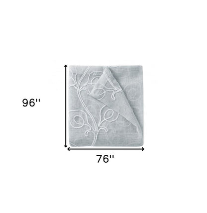 Set of Two 96"  Silver Boho Embroidered Window Panels HomeRoots