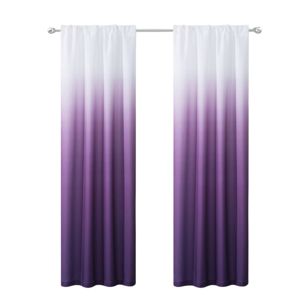 Set of Two 84"  Purple Ombre Window Curtain Panels HomeRoots