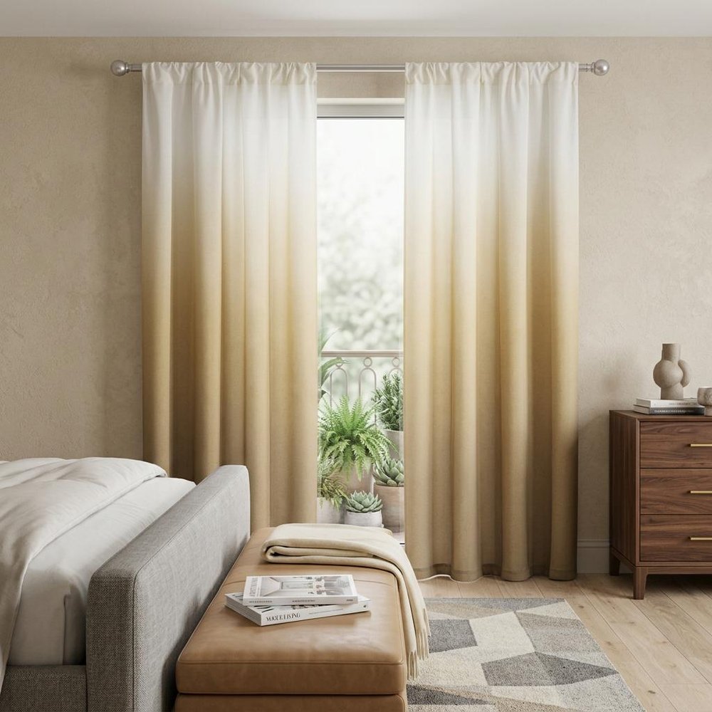 Set of Two 84"  Gold Ombre Shades Window Panels HomeRoots