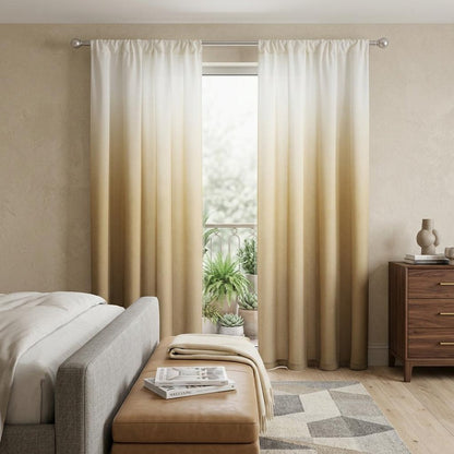 Set of Two 84"  Gold Ombre Shades Window Panels HomeRoots