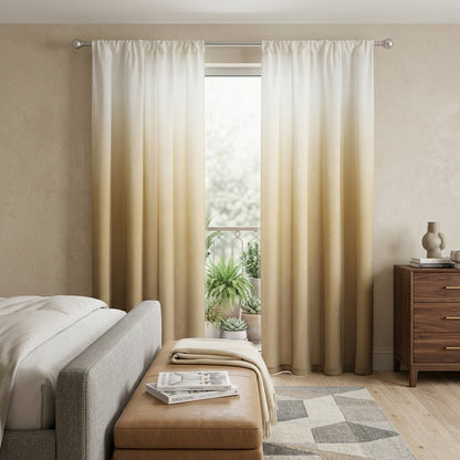 Set of Two 84"  Gold Ombre Shades Window Panels HomeRoots
