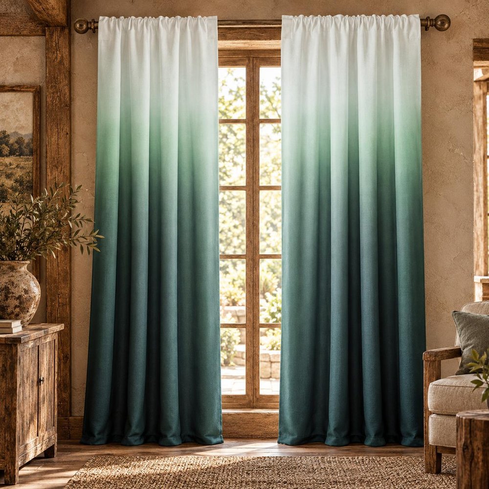 Set of Two 84"  Blue Ombre Shades Window Panels HomeRoots