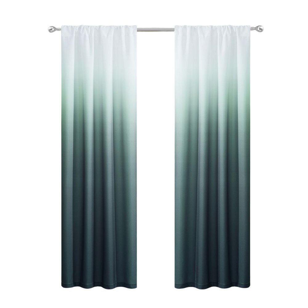 Set of Two 84"  Blue Ombre Shades Window Panels — view 7