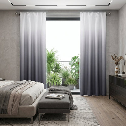 Set of Two 84"  Black Ombre Shades Window Panels HomeRoots