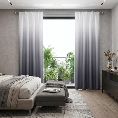 Set of Two 84"  Black Ombre Shades Window Panels HomeRoots