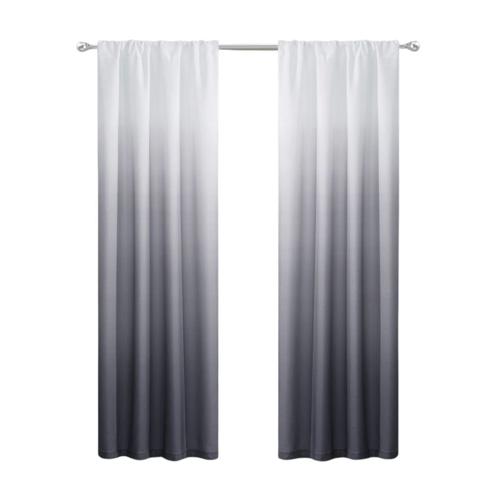 Set of Two 84"  Black Ombre Shades Window Panels — view 15