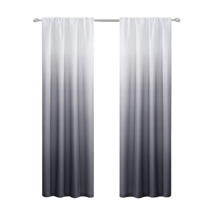 Set of Two 84"  Black Ombre Shades Window Panels HomeRoots