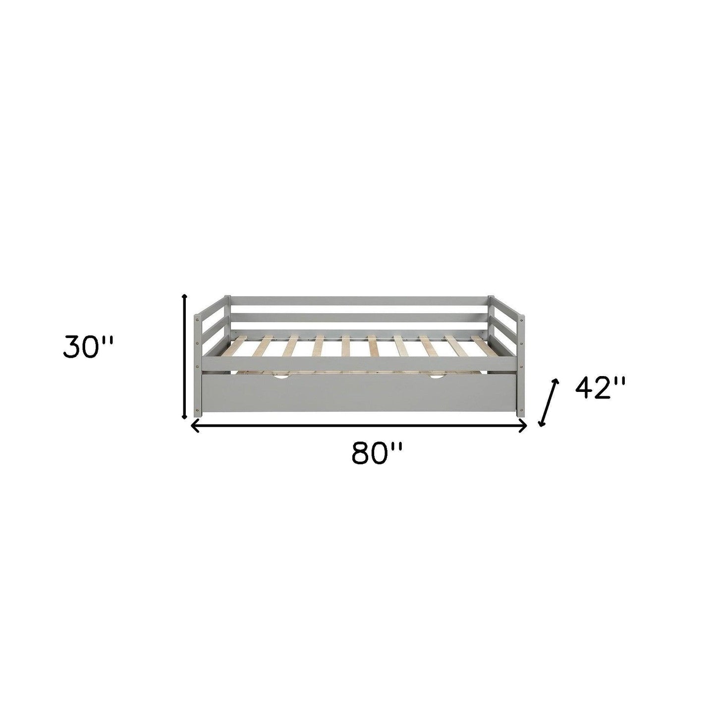 Gray Twin Bed with Trundle - FurniFindUSA