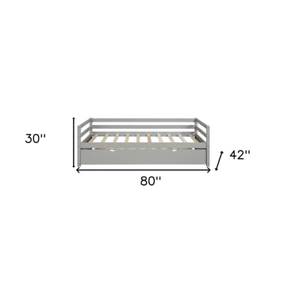 Gray Twin Bed with Trundle - FurniFindUSA